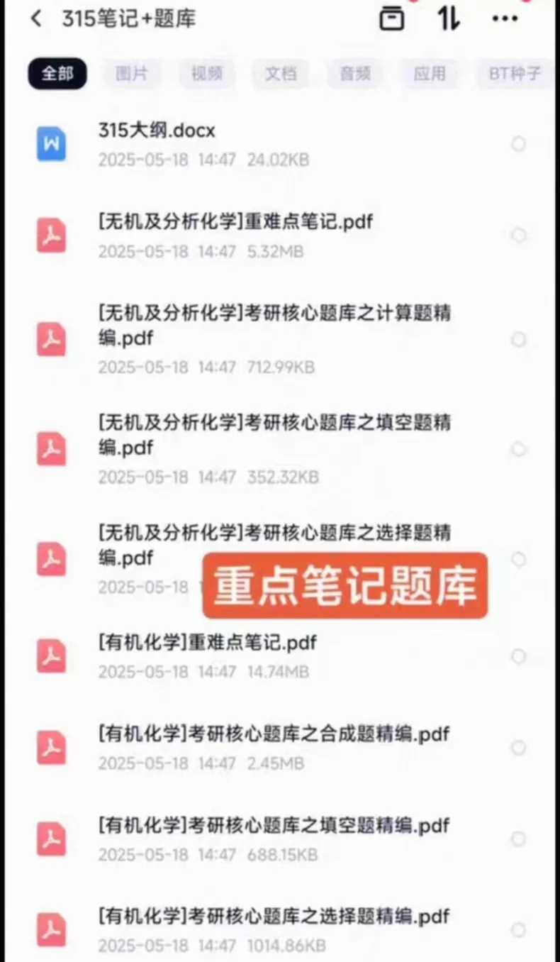 2026考研315化学(农)备考资料 08-25历年真题+无机有机重难点笔记+选择计算核心题库