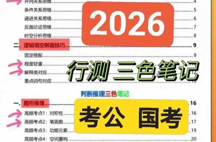 2026公务员行测+申论三色笔记考公考编公务员公考国考省考