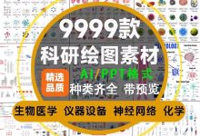 AI科研设计素材，生物医学通用ppt科研绘图素材材料实验仪器设备化学生物流程图片SCI器官细胞AI_秘匣阁