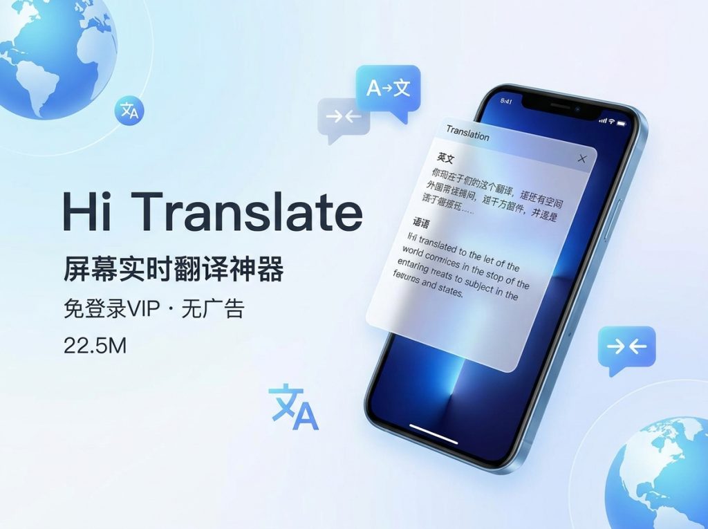 安卓屏幕实时翻译神器，免登录VIP+无广告+全功能解锁_秘匣阁